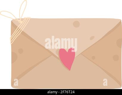 Umschlag der Liebe Ikone, Cartoon-Stil Stock Vektor