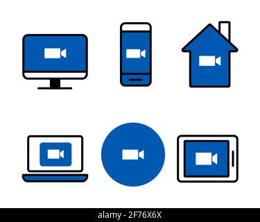 Videokonferenz, Arbeitskonzept, Business Meetings. vektorgrafik Stock Vektor