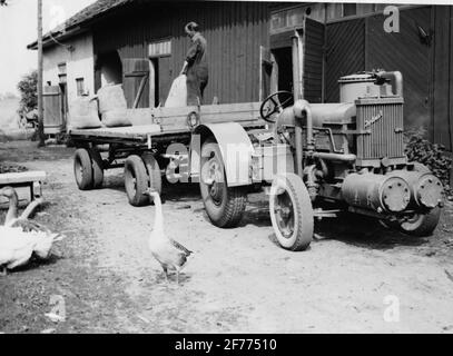 Traktorzug von Wulf & Co ab in Vänersborg. Stockfoto