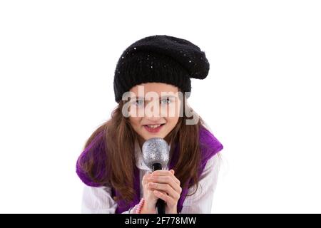 Weibliche Kinder singen Stockfoto