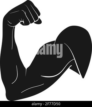 Starker Bizeparmmuskel für Kraft- und Fitnesskonzept in vektorsymbol Stock Vektor