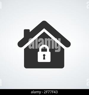Security House Lock Icon Logo Design Element. Locked Home. Stock Vektorgrafik isoliert auf weißem Hintergrund. Stock Vektor
