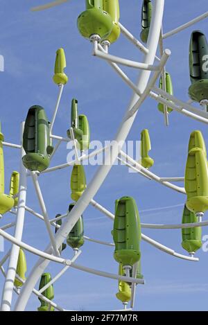 Frankreich, seine-Saint-Denis (93), Aubervilliers, der Windbaum, die Windturbine der Firma Newwind Stockfoto