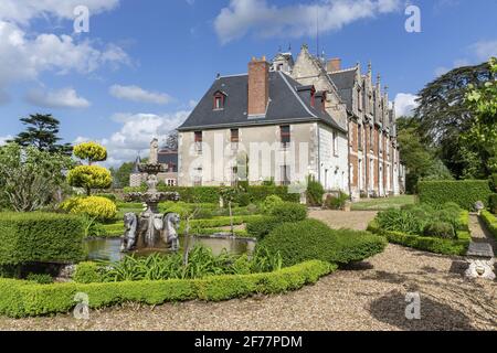 Frankreich, Indre et Loire, Loire-Tal, das von der UNESCO zum Weltkulturerbe erklärt wurde, Vernou-sur-Brenne, Schloss Jallanges Stockfoto