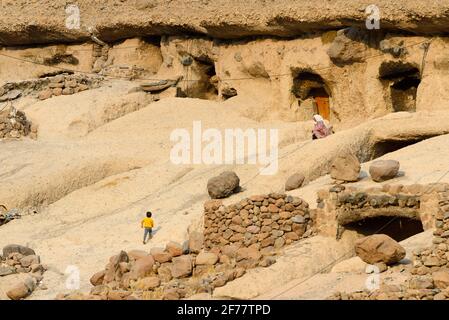 Iran, Provinz Kerman, von der UNESCO zum Weltkulturerbe erklärt, Dorf Maymand troglodyte Stockfoto