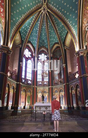 Frankreich, Pyrenees Atlantiques, Bayonne, Kathedrale Sainte Marie oder Notre Dame de Bayonne in einem strahlenden gotischen Stil, die Kapelle Saint Jacques im Ambulatorium Stockfoto