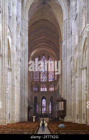 Frankreich, Indre et Loire, Tours, die Kathedrale Saint Gatien, das Kirchenschiff und der Chor Stockfoto