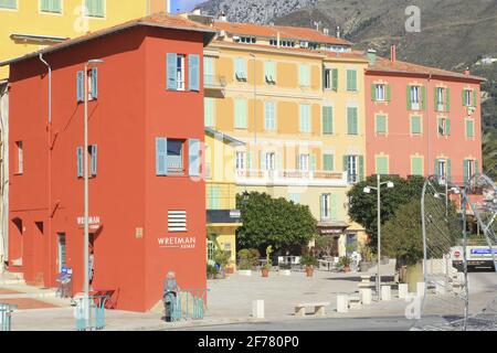 Frankreich, Alpes Maritimes, Menton, Fontana Platz in der Altstadt Stockfoto