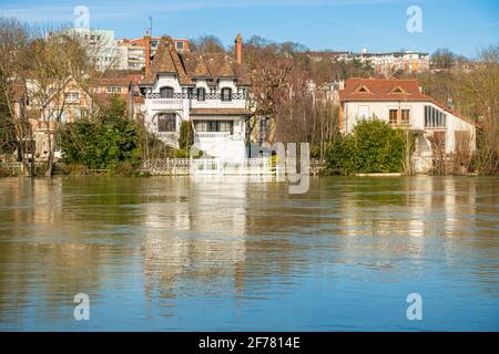 Frankreich, Val de Marne, Nogent sur Marne während der Marne-Flut Stockfoto