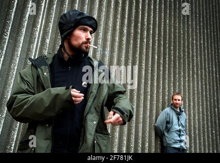 TECHNO-BAND 'AUTECHRE'. SEAN STAND MIT BART UND ROBERT BROWN. Stockfoto