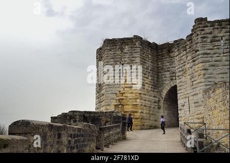 Frankreich, Aisne, Château-Thierry, das Saint-Jean-Tor des alten Schlosses Stockfoto