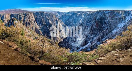 Black Canyon des Gunnison National Park, Tomichi Point im Winter Stockfoto