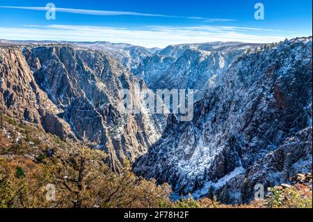 Black Canyon des Gunnison National Park, Tomichi Point im Winter Stockfoto