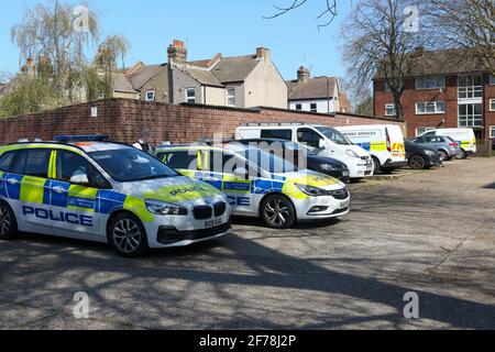 Greenwich, London, Großbritannien. April 2021. Nach dem Tod einer Frau in Greenwich wurde eine Untersuchung eingeleitet. Kredit: Uknip/Alamy Live Nachrichten Stockfoto