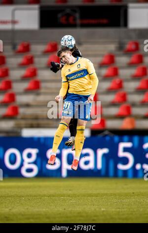 Herning, Dänemark. April 2021. Mikael Uhre (11) aus Broendby, GESEHEN WÄHREND des 3F Superliga-Spiels zwischen FC Midtjylland und Broendby IF in der MCH Arena in Herning. (Foto: Gonzales Photo/Alamy Live News Stockfoto