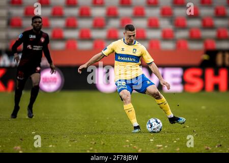 Herning, Dänemark. April 2021. Josip Radosevic (22) aus Broendby, WENN er während des 3F Superliga-Spiels zwischen dem FC Midtjylland und Broendby IF in der MCH Arena in Herning gesehen wurde. (Foto: Gonzales Photo/Alamy Live News Stockfoto