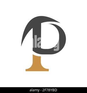 Ursprüngliches design der vorlage für das tp-Logo im Letter-Format. Kreatives, abstraktes Buchstabenmuster mit PT-Logo. Logo mit Link-Schriftzug und PT-Schriftzug. Stock Vektor