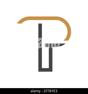 Ursprüngliches design der vorlage für das tp-Logo im Letter-Format. Kreatives, abstraktes Buchstabenmuster mit PT-Logo. Logo mit Link-Schriftzug und PT-Schriftzug. Stock Vektor