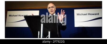 Michael Howard wird für die Konservative Partei laufen Leader.pic David Sandison 31/10/2003 Stockfoto