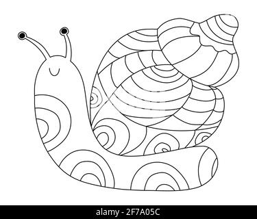 Schnecke zum ausmalen. Stock Vektor