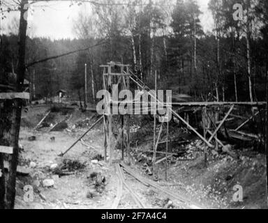 Bauherr: Bauunternehmen Contractor, Stockholm. Fahrstuhl. Stockfoto