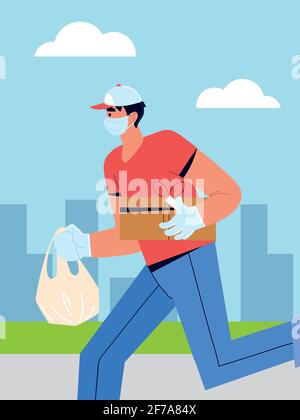 Lieferer läuft Stock Vektor