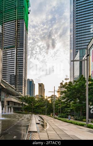 August 2018 - Geschäftsviertel, Bonifacio Global City, Taguig, Metro Manila Stockfoto