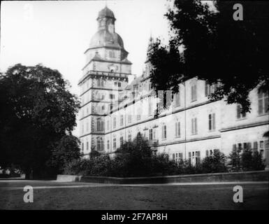 Die Ikone von SkiopT mit Motiven des Schlosses Johannisburg, Aschaffenburg Bild wurde in Karton mit der Aufschrift :? Stockfoto