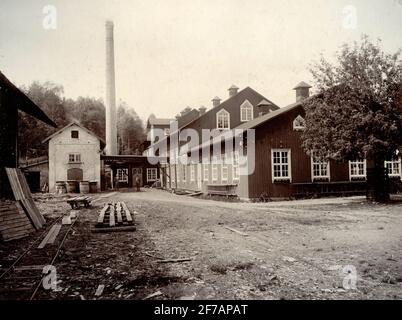 Papierfabrik Hönsfors in Värmland. Stockfoto