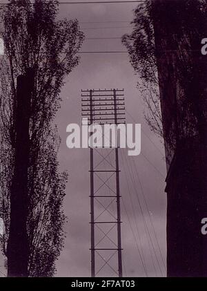 Karlshamn Telefonnetze und Stationen Abonnieren. 1900. Alter Glockenturm. Stockfoto