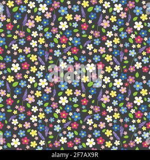 Nahtloser floraler Hintergrund mit Sommerblumen Stock Vektor