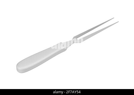 Modell der Carving-Gabel auf weißem Hintergrund - 3D-Rendering Stockfoto