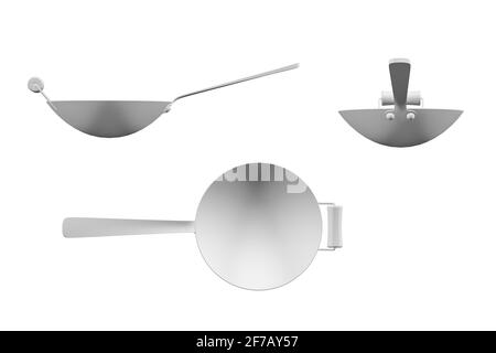 Wok-Pan-Mockup auf weißem Hintergrund - 3d-Rendering Stockfoto