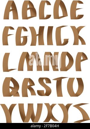 Vektorpapier zum Erstellen von Alphabets-Schriftarten Stock Vektor