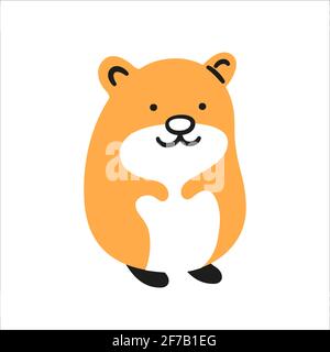 Niedlicher handgezeichneter Hamster. Doodle Haustier. Handgezeichnete isolierte Vektordarstellung Stock Vektor