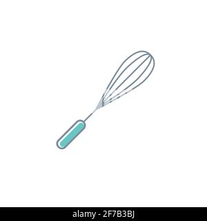 Vektor-Schneebesen-Symbol-Mischer. Küche Quirl Kochen Schneebesen Bäckerei Lebensmittel Mixer Stock Vektor