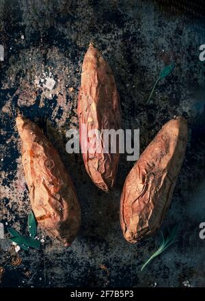 Gebackene Süßkartoffeln Stockfoto