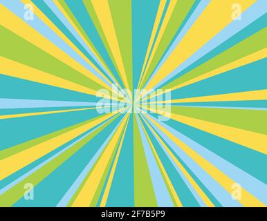 Grün und Gelb Retro Sunburst Hintergrund. Stockfoto