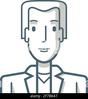 Illustration eines jungen Mannes mit einfachen Linien gezeichnet. Stock Vektor