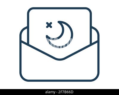 Nachricht Geschenkgutschein mit einem einzelnen isolierten Symbol mit Umriss-Stil vektorgrafik Stockfoto