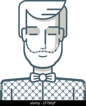 Illustration eines jungen Mannes mit einfachen Linien gezeichnet. Stock Vektor