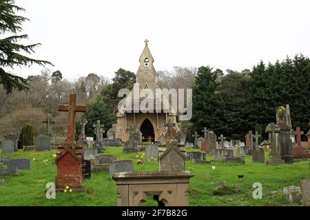 Bridgnorth Friedhof, Bridgnorth, Shropshire, England, Großbritannien. Stockfoto