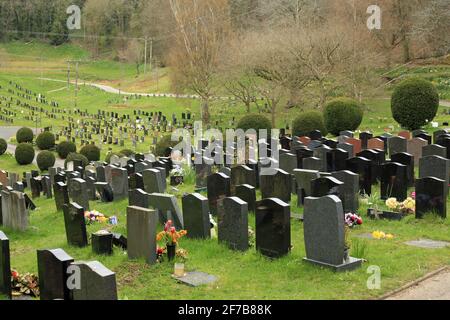 Bridgnorth Friedhof, Bridgnorth, Shropshire, England, Großbritannien. Stockfoto