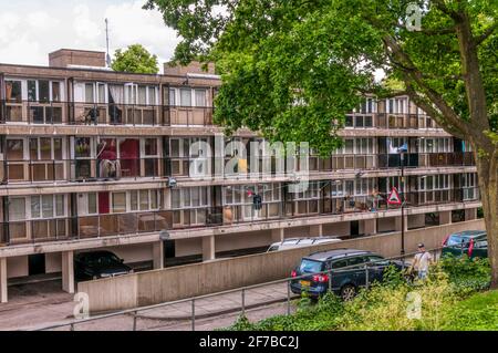 Valley Prospect Wohnungen in den 1960er und 1970er Jahren Central Hill Estate in Crystal Palace, Lambeth in South London. Stockfoto