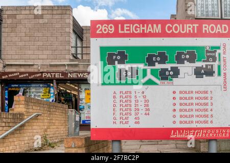 Das Anwesen Leigham Court Road in Streatham, Süd-London, wurde von Kate Macintosh entworfen. Stockfoto