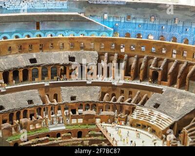 Im Inneren der größten Modelleisenbahn der Welt Miniatur Wunderland In Hamburg in Deutschland Stockfoto