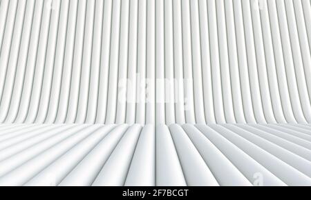 Weißer abstrakter Hintergrund in röhrenförmigen Formen. 3d-Rendering Stockfoto