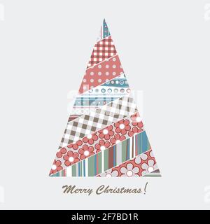Patchwork Design der Weihnachtsbaum Stock Vektor