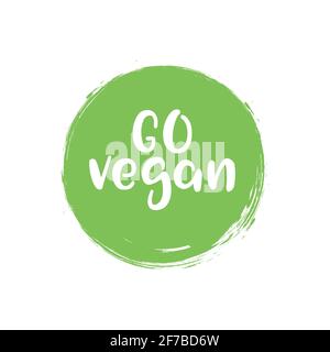 Gehen Sie vegan freundlich Symbol Öko-Vektor-Logo. Veganes Abzeichen vegetarische Ikone Stock Vektor