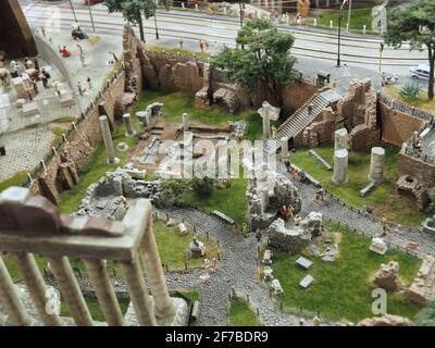 Im Inneren der größten Modelleisenbahn der Welt Miniatur Wunderland In Hamburg in Deutschland Stockfoto